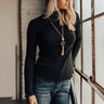 Prettier In Paris Ribbed Top in Black Image - 1