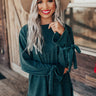 Winter Weather Shift Top in Hunter Green Image - 1