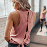 Crunches, Then Cocktails Peek-A-Boo Tank in Blush Image - 1