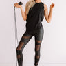 Crunches, Then Cocktails Peek-A-Boo Tank in Black Image - 1