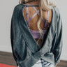 Yoga, Mimosas, Repeat Open Back Sweatshirt Image - 1
