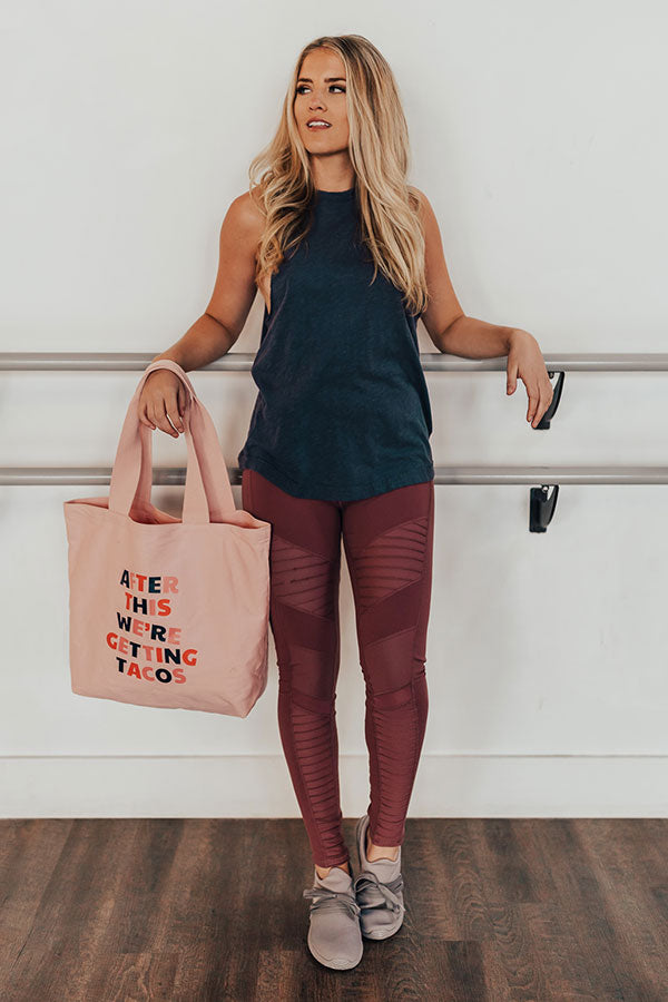 Goal Digger High Waist Moto Legging in Dark Blush