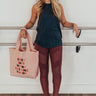 Goal Digger High Waist Moto Legging in Dark Blush Image - 1