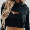 Raise The Barre Crop Hoodie In Black Image - 1