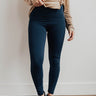 Coffee And Crunches High Waist Perforated Mesh Legging in Teal Image - 1