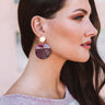 Rockstar Moment Snake Print Earrings In Windsor Wine Image - 1