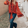 Leap Of Faith Embroidered Top In Scarlet Image - 1