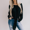 Ready For Rome Waffle Knit Tie Top in Black Image - 1