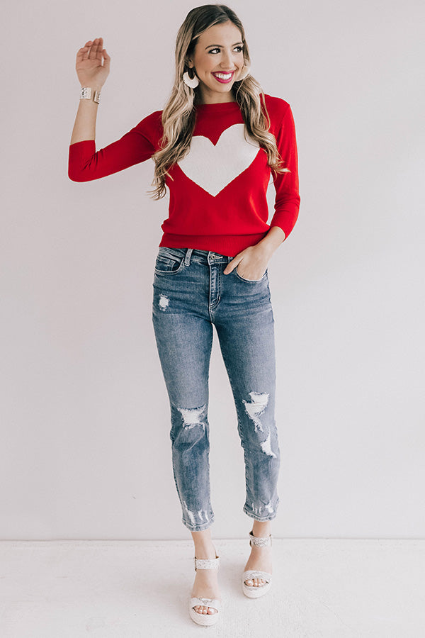 Candy And Kisses Sweater in Red