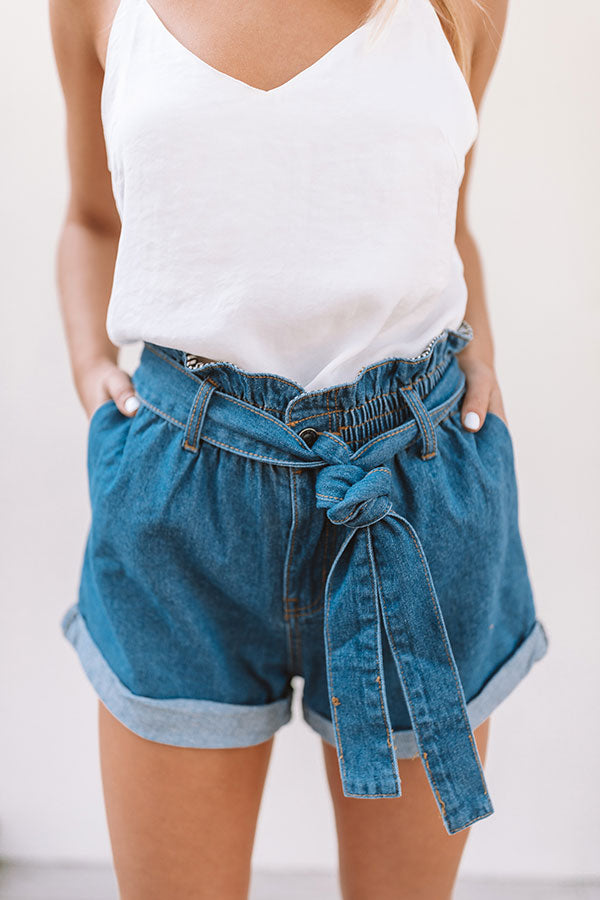 The Ellery High Waist Shorts In Medium Wash