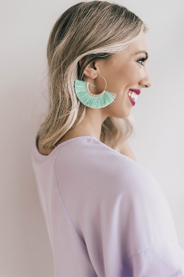 Havana Happy Hour Earrings In Mint