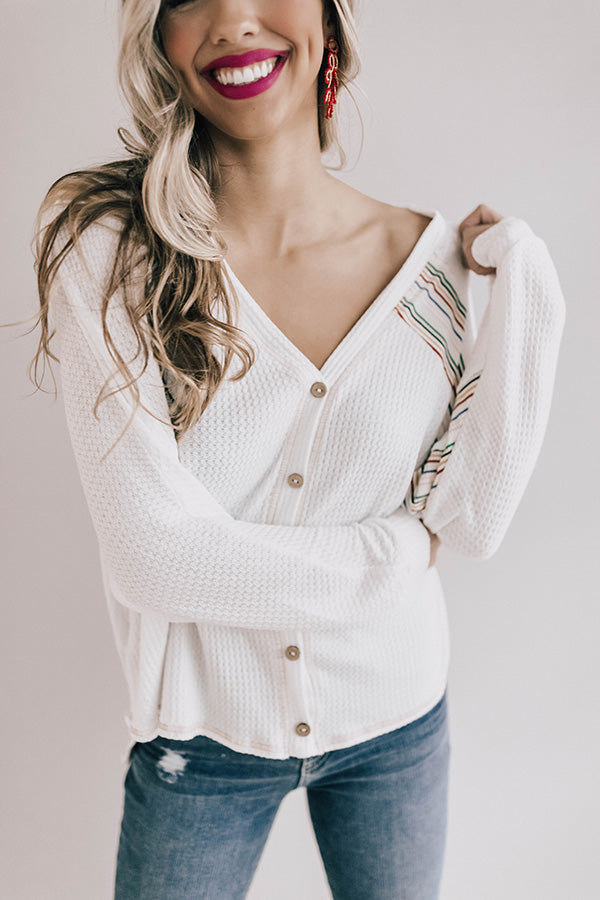Sunshine And Sangria Waffle Knit Shift Top