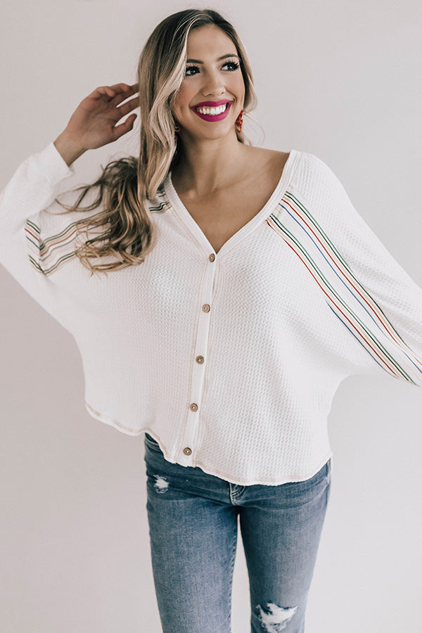 Sunshine And Sangria Waffle Knit Shift Top Image - 3