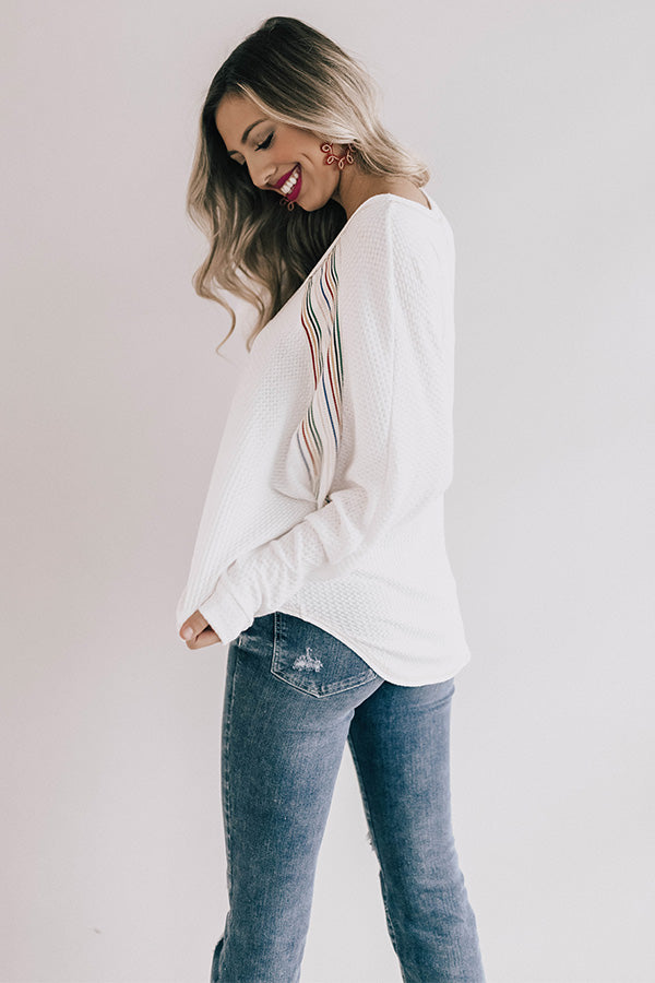 Sunshine And Sangria Waffle Knit Shift Top Image - 4