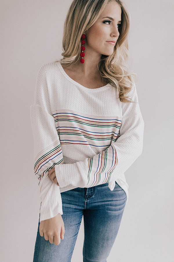 Sunshine On The Cape Waffle Knit Shift Top