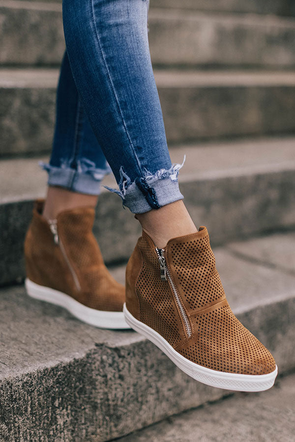 The Asher Perforated Bootie In Camel Image - 3