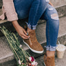 The Asher Perforated Bootie In Camel Image - 1
