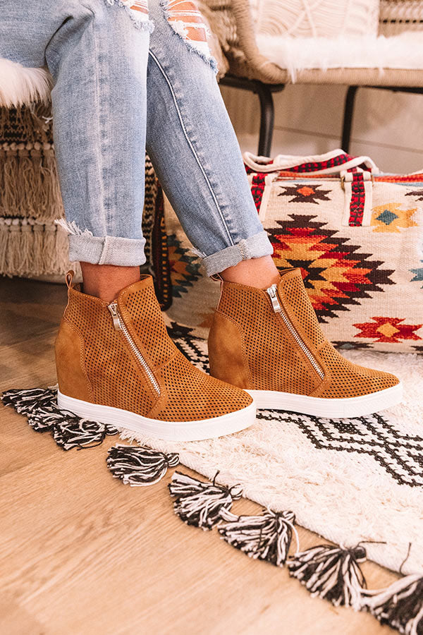 The Asher Perforated Bootie In Camel Image - 5