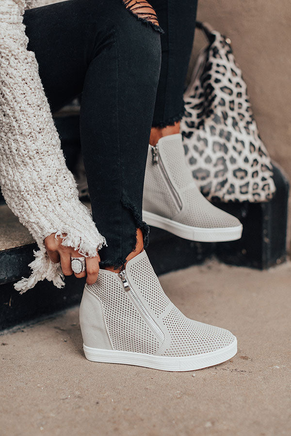 The Asher Perforated Bootie In Light Grey Image - 4
