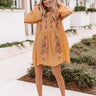 Stealing Your Heart Embroidered Shift Dress In Marigold Image - 1
