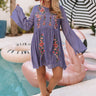 Stealing Your Heart Embroidered Shift Dress In Ultra Violet Image - 1