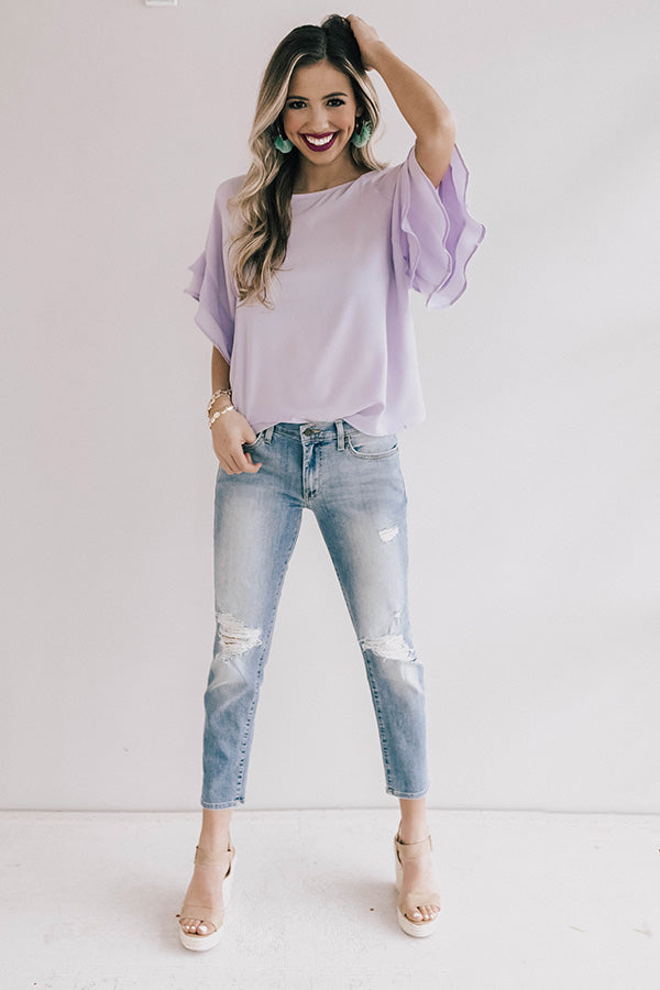 Parisian Vacation Shift Top In Lavender