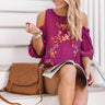 Paradise is Calling Embroidered Shift Top In Orchid Image - 1