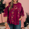 Paradise Is Calling Embroidered Shift Top In Orchid  Curves Image - 1