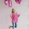 Wine Night In Knit Sweater in Pink Image - 1