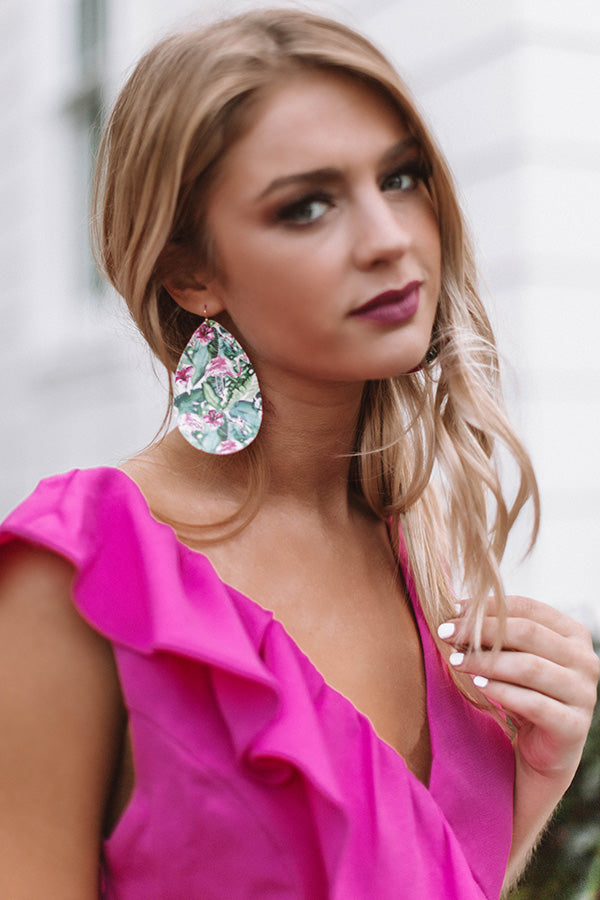 Cocktails And Palm Trees Earrings