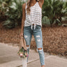 Better On The Coast Stripe Tank In Copper Image - 1