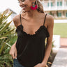 Living It Up In L.A. Ruffle Tank In Black Image - 1