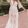 Lovely In London Lace Maxi In Cream Image - 1