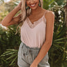 Femme And Fab Lace Trim Tank In Rose Quartz Image - 1