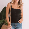 Cali Cruising Button Up Ribbed Tank In Black Image - 1
