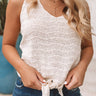 Road Trip To Malibu Knit Tie Tank In Ivory Image - 1
