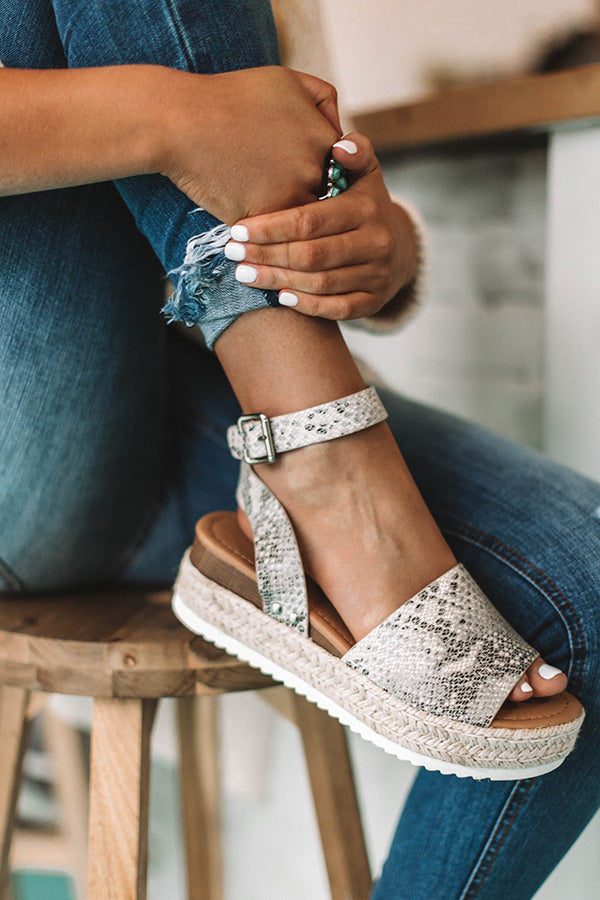 The Brighton Espadrille in Snake Print Image - 2