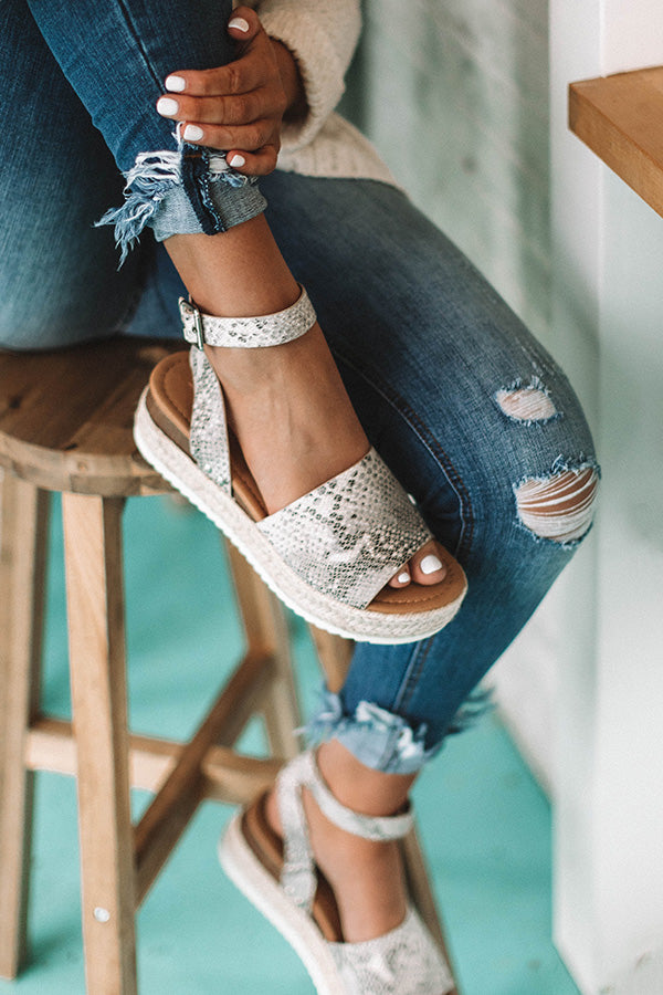 The Brighton Espadrille in Snake Print Image - 1