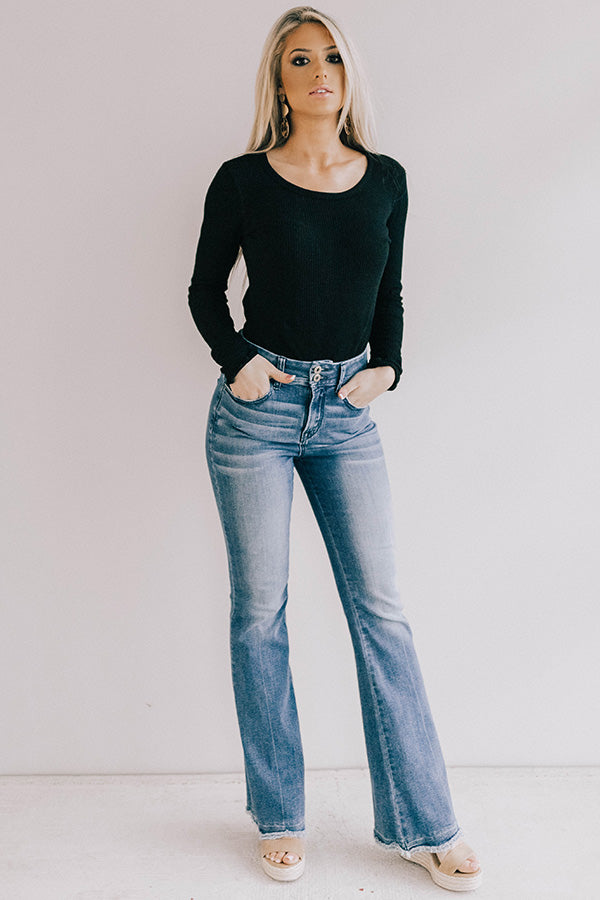 Windy City Night's Ribbed Top In Black