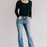 Windy City Night's Ribbed Top In Black Image - 1