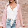 Staycation Mineral Wash Cardigan In Blush Image - 1