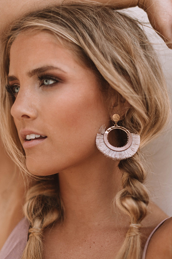 Toasting In Tahiti Earrings In Dusty Purple