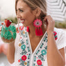 Caribbean Crush Earrings In Hot Pink Image - 1