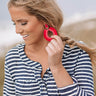 On Cabana Time Earrings In Raspberry Image - 1