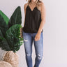So Exclusive Satin Tank In Black Image - 1