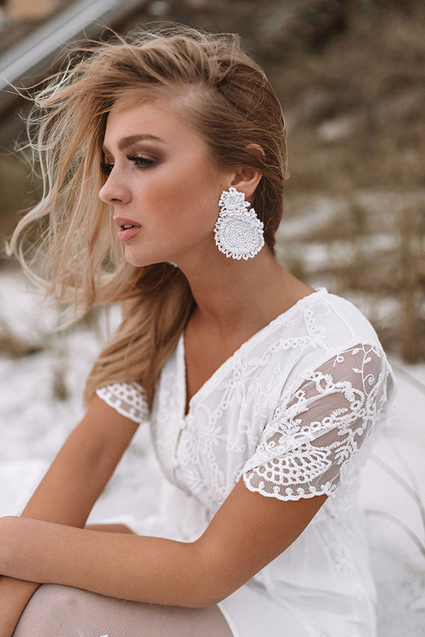 Long Beach Bliss Earrings In White