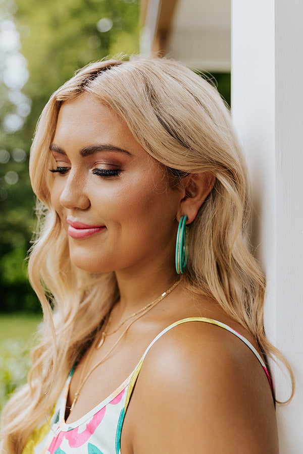 Shorelines And Spritzers Hoop Earrings