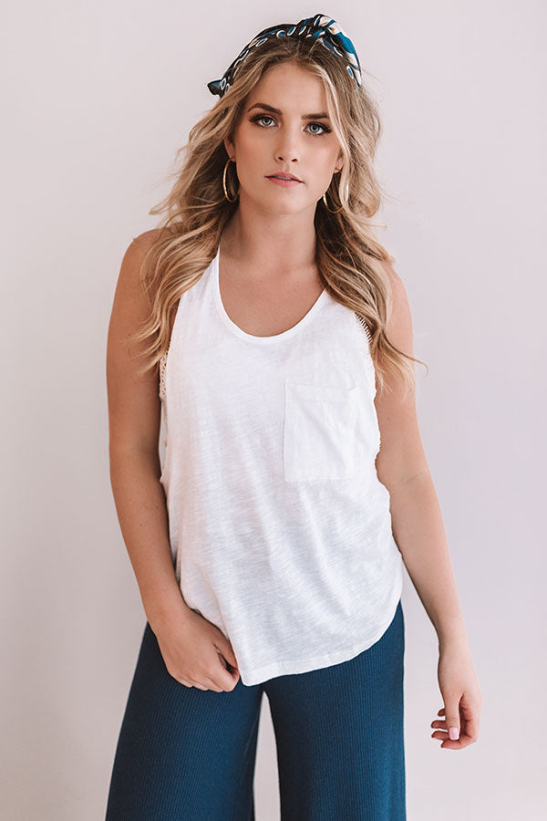 Surf Shop Boyfriend Tank In White