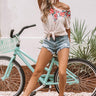 Cabana Life Embroidered Waffle Knit Top in Champagne Image - 1