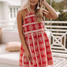 Santorini Breeze Eyelet Dress in Red Image - 1